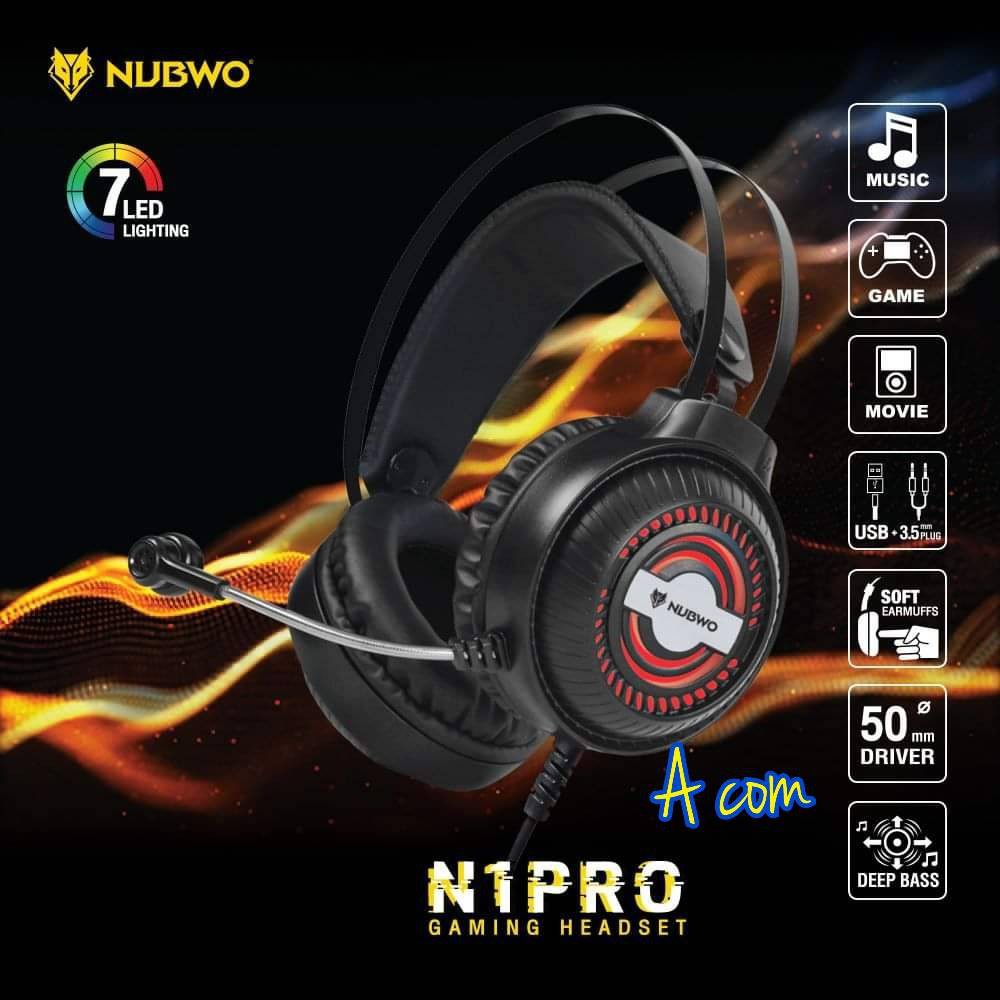 NUBWO 🎵N1pro/n2pro Stereo Headset Gaming🎧 หูฟังเกมมิ่ง ระบบสเตริโอ กระหึ่ม รอบทิศทาง แท้ nubwoประกัน1ปี