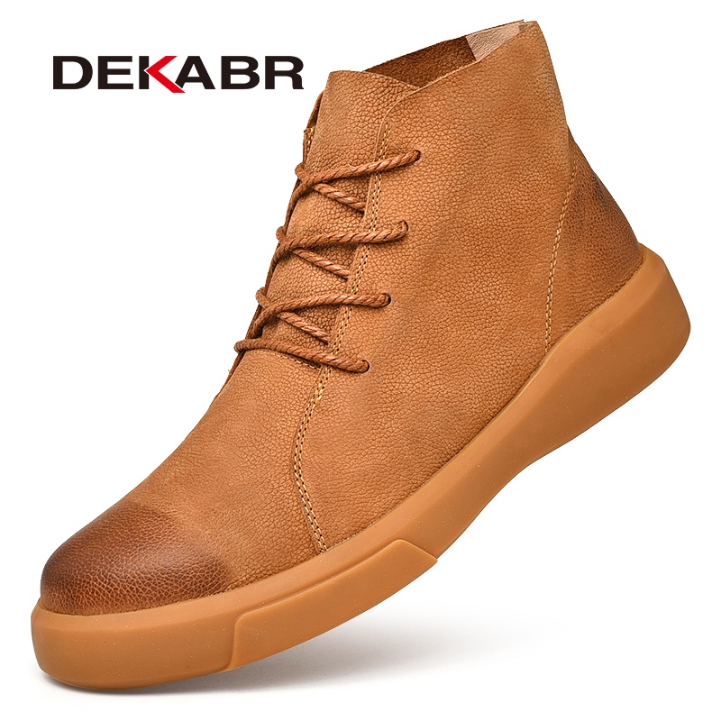 Dekabr รองเท้าบูทข้อสั้น หนังแท้ กันน้ํา แฮนด์เมด แฟชั่นฤดูใบไม้ร่วง ฤดูหนาว สไตล์นักธุรกิจ สําหรับผู้ชาย
