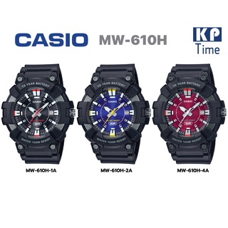 Casio แบตเตอรี่ 10 ปี นาฬิกาข้อมือผู้ชาย สายเรซิน รุ่น MW-610H ของแท้ประกันศูนย์ CMG