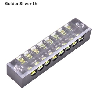 【GoldenSilver】แถบบล็อกเทอร์มินัลสกรู แถวคู่ 600V 15A 8 ตําแหน่ง