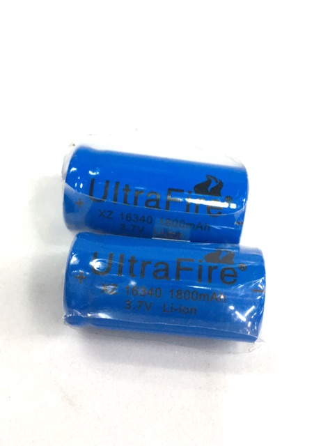 ถ่ายชาร์จUltraFire 16340 3.7V 1800mAh 2ก้อน