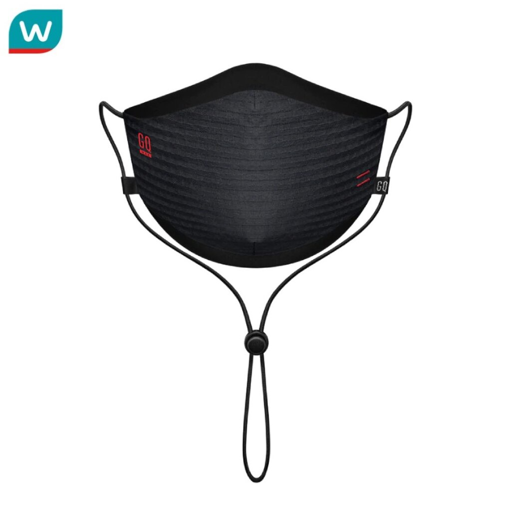 GQ จีคิว หน้ากากผ้ากันน้ำและกันฝุ่น PM2.5 #สีดำ 1ชิ้น (ซักได้มากกว่า 30ครั้ง)