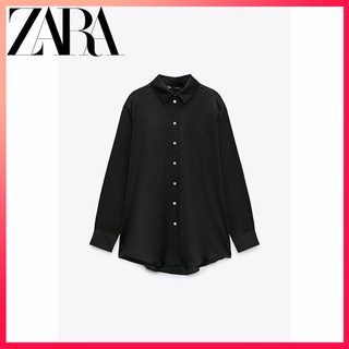 Zara ใหม่ เสื้อเชิ้ต ผ้าซาติน ผ้าไหม หลากสี สําหรับผู้หญิง