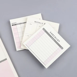 <พร้อมส่ง> กระดาษโน๊ต 60แผ่น Memo Pad 🗓 ปฏิทิน, Weekly Plan, Checklist 📆จดบันทึก, ข้อความ โน๊ต แบบฉีก ลิสต์