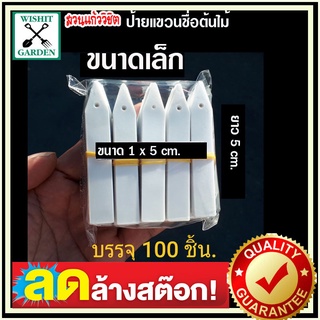 ป้ายแขวนชื่อต้นไม้ แบบแข็ง สีขาว ขนาดเล็ก กว้าง 1 ซม ยาว 5 ซม. บรรจุ 100 ชิ้น ป้ายปัก ป้ายชื่อต้นไม้