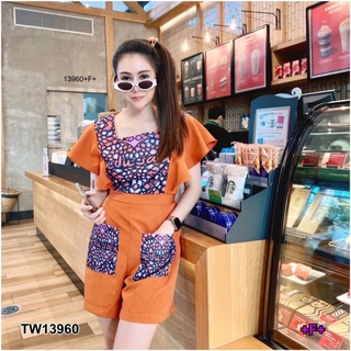 Jumpsuit ไหล่ระบายอก KP13960