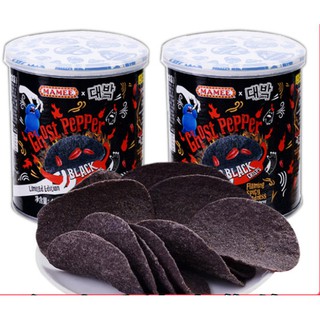 พร้อมส่ง 🚚 มันฝรั่งเผ็ด mamee Black crisp ghost pepper มันฝรั่งเผ็ดแผ่นดำ มันฝรั่งเผ็ดที่สุดในโลก