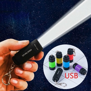 พวงกุญแจไฟฉาย LED ขนาดเล็ก แบบพกพา กันน้ํา ชาร์จ USB