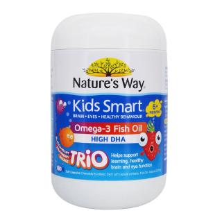 New Exp Nature’s Way Kids Smart 180 Tablets 3 Flavors Omega-3 Fish Oil น้ำมันปลาโอเมก้า 180 เม็ด 3 รสชาติ