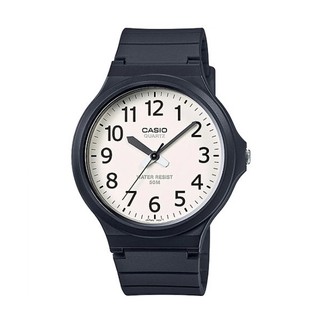 Casio นาฬิกาข้อมือผู้ชาย สายเรซิ่น สีดำ รุ่น MW-240,MW-240-7B,MW-240-7BVDF