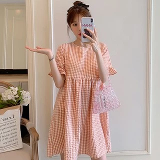 SUNDAY2020🎀 เดรสลายตารางสไตล์คาวาอี้ น่ารักเกินต้านมากแม่ ใครไม่มีคือพลาด มี 3 สีสวยไม่ไหววว