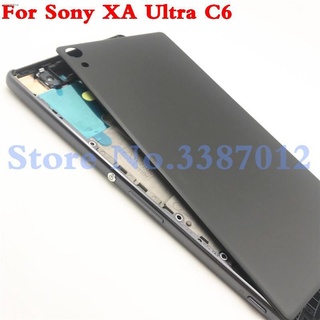 Full Housing Middle Front Frame Bezel Housing For Sony Xperia XA Ultra C6 F3215 F3216 + Side Rail Stripe With Side Butto