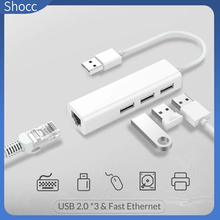 ฮับพอร์ต Usb 3 พอร์ต Rj-45 Lan การ์ดเครือข่าย Usb เป็นสายอะแดปเตอร์อีเธอร์เน็ต