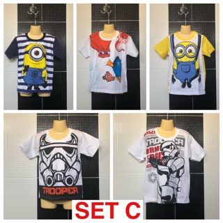 เสื้อยืดเด็กลายลิขสิทธิ์แท้ SET C