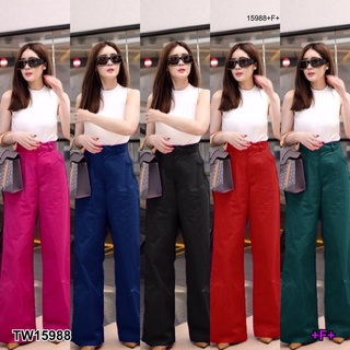 SS15988 set 2 ชิ้น เสื้อแขนกุด + กางเกงขายาวทรงกระบอก Sleeveless shirt + straight-leg pants