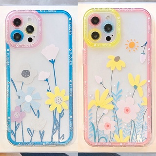 เคสมือถือ แบบนิ่ม ลายดอกไม้ สีเหลือง สีชมพู สําหรับ VIVO Y53S Y51 Y51A Y31 2021 Y33S Y21S Y21 Y52 Y72 5G Y15S Y15A Y20 Y20i Y12S Y12A Y20s G Y30 Y50 Y30i Y12 Y15 Y17 U10