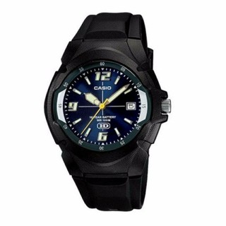 Casio รุ่น MW-600F-2AV นาฬิกาข้อมือผู้ชาย สายเรซิ่น หน้าปัดสีน้ำเงิน กันน้ำ 100 เมตร- ของแท้