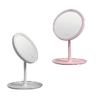 [พร้อมส่ง] Smallhouse กระจกมีไฟ LED กระจกแต่งหน้าพร้อมถาดวางของ แบบพกพา ชาร์จแบตได้ Makeup Mirror