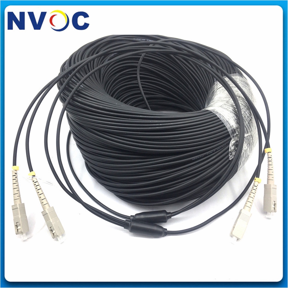200M 2Core LC SC ST FC SM MM OM1 OM2 OM3-300 2C SC/UPC-SC/UPC Outdoor Armored LSZH Fiber Optic Patch