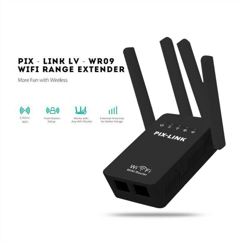 เครื่องขยายสัญญาณ ไวไฟ 4 เสา WiFi Repeater มีสองเสารับสัญญาณ