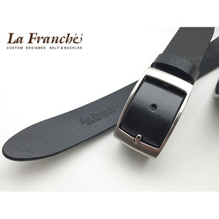 La Franche - Working Belt เข็มขัดหนังวัวแท้แผ่นเดียวสีดำ พร้อมหัวเข็มขัดนิกเกิ้ล #3W0020