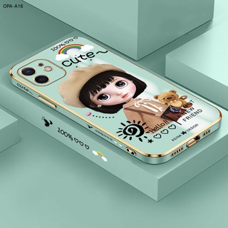 OPPO A16 A16K A16E A54 A73 A93 A94 A95 A76 A36 A83 2020 4G เคสไอโฟน เข้ากันได้ เคสออปโป้ สำหรับ Case Cartoon Cute Girl เคส เคสโทรศัพท์ เคสมือถือ