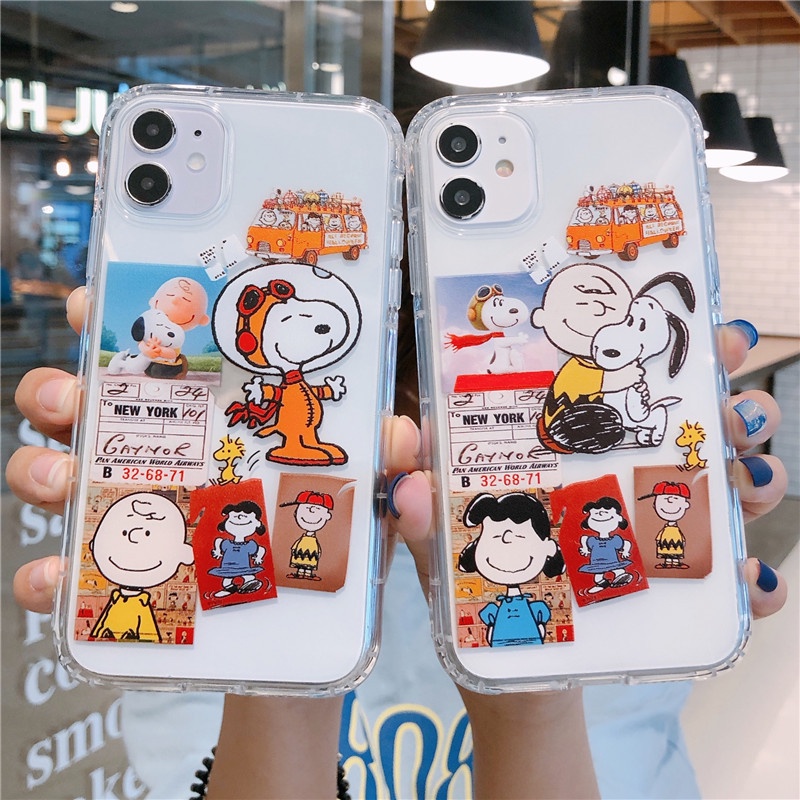 เคสโทรศัพท์มือถือใส แบบนิ่ม ลายการ์ตูน Snoopy Charlie สําหรับ Apple iPhone11 13promax xsmax x