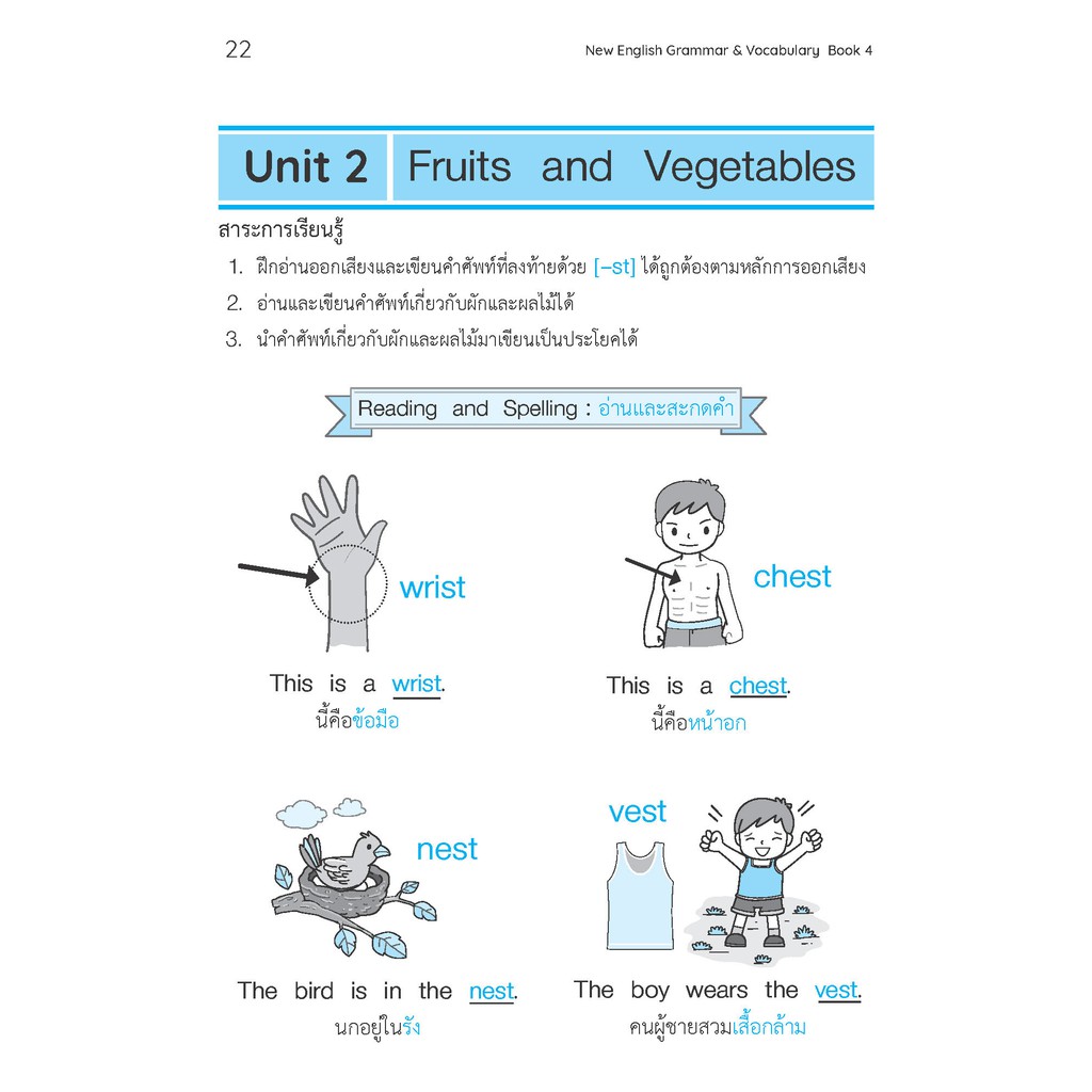 New English Grammar and Vocabulary Book 4 ชั้น ป.4 (พิมพ์ 2 สี) - รูปที่ 5