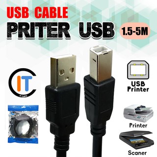 XLL สายต่อเครื่องปริ๊นเข้าคอม USB 2.0 Printer  ความยาว 1.5 -10 เมตร