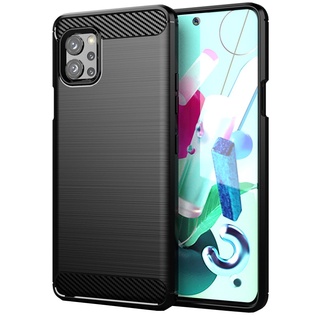 เคสโทรศัพท์คาร์บอนไฟเบอร์ Tpu ป้องกันรอยขีดข่วนสําหรับ Lg Q92 5G Q92