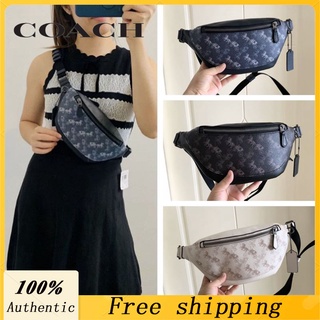 ของแท้ 💯%กระเป๋าคาดเอวผู้หญิง COACH กระเป๋าคาดเอวสวยหรูมีสายคาดหน้าอก C376