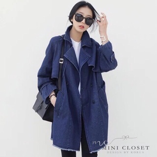 สื้อคลุมยีนส์สีเข้มเกรดพรีเมี่ยม ใส่คลุมเก๋ๆได้ 💙Trench Coat Jeans💙