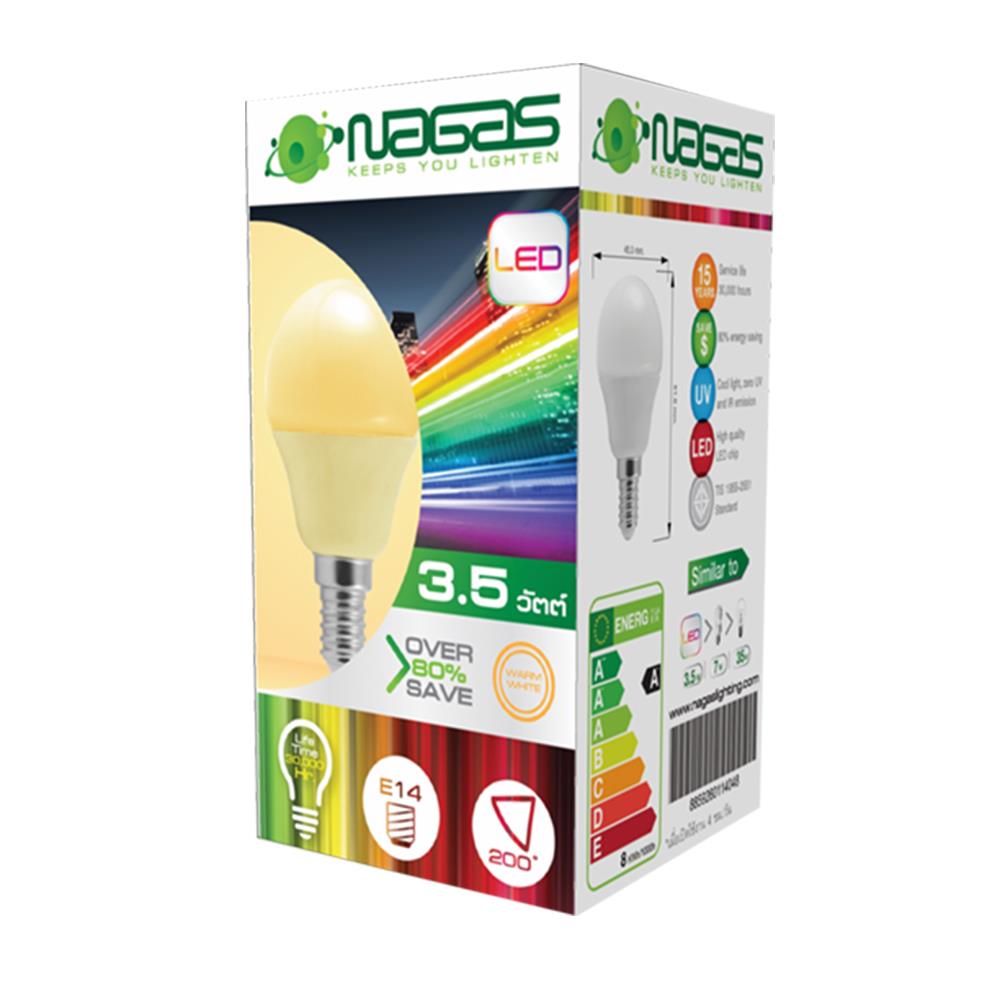 หลอด LED NAGAS SMALL BULB 3.5 วัตต์ E14 WARMWHITE