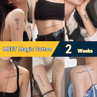 【MEET Magic Tattoo】สติกเกอร์รอยสักชั่วคราว ลายภาษาอังกฤษ กันน้ํา 15 วัน