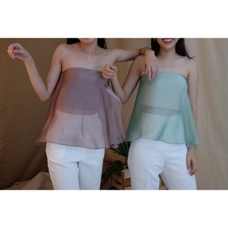 Mitra top เสื้อเกาะอกผ้า chiffon silk