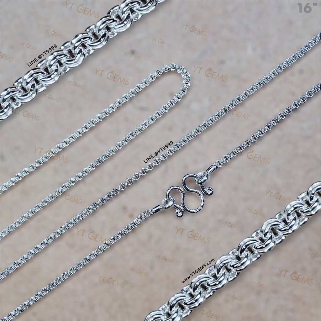 สร้อยคอเงินแท้ ลายห่วงคู่ 2 มม. 16 นิ้ว YTG-9427