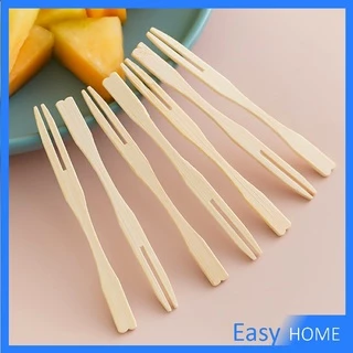 E.H. ส้อมผลไม้ไม้ไผ่แท่งทำจากวัสดุที่เป็นมิตรกับสิ่งแวดล้อมขนาด 9 ซม. ประมาณ 100 ชิ้นต่อถุง