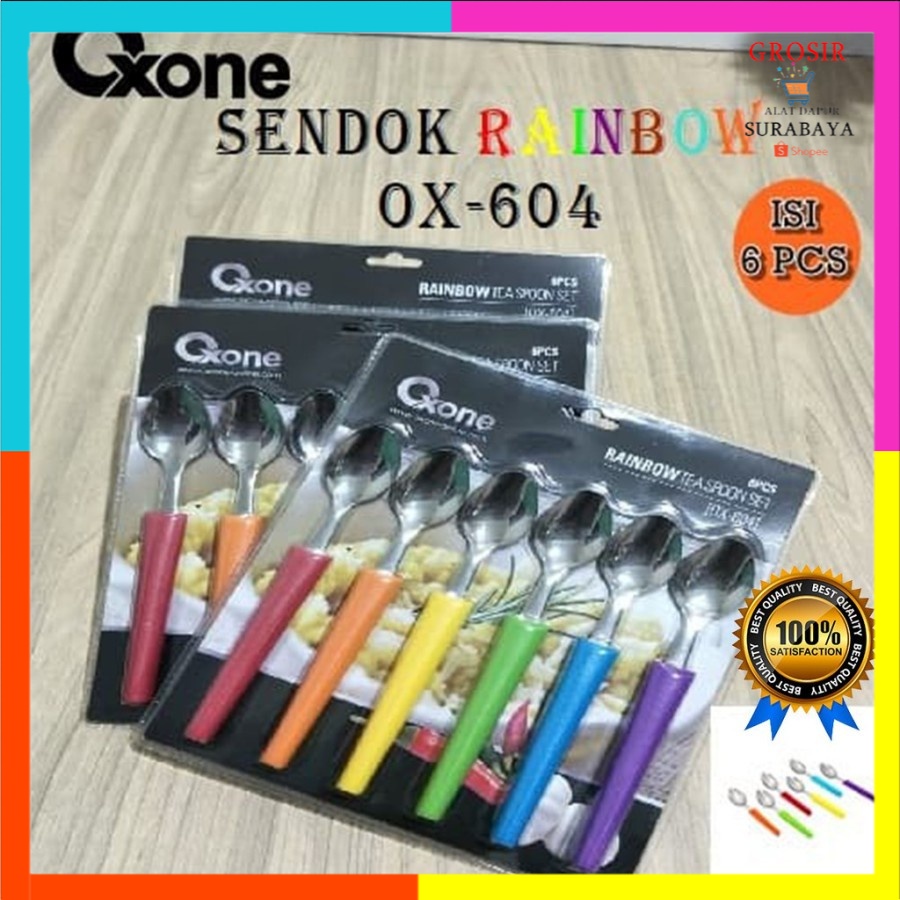 OXONE OX-604 SPOON / OXONE ช้อนสายรุ้ง 6 ชิ้น