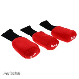 [PERFECLAN] 3pcs Soft Golf Club Wood Head Cover Long Neck Cover with Big Number Tags