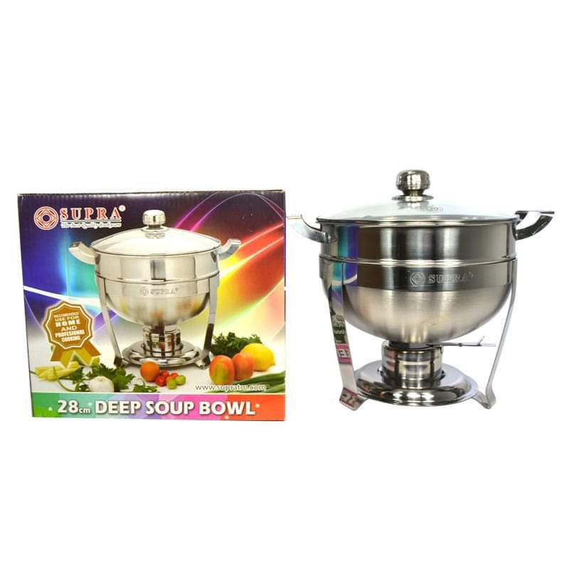 ROUND BUFFET ชามซุปลึก SUPRA 28 CM สแตนเลส ตรา Supra / เสิร์ฟ Place