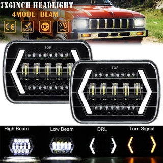 ไฟหน้า LED DRL สูงต่ํา ขนาด 7x6 นิ้ว สําหรับ Toyota LC2 AE86 MR2 Corolla KE70 Hilux LN106 Isuzu