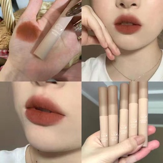 ลิปสติกลิปกลอส Velvet Matte ติดทนนานป้องกันน้ําสําหรับผู้หญิง