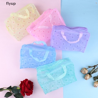 Flyup กระเป๋าเครื่องสําอาง PVC แบบใส มีซิป สําหรับเดินทาง