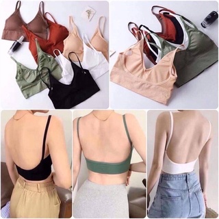 สายเดี่ยวเว้าหลังสปอร์ตบรา 3ตัว159 อก30-38”คละสี