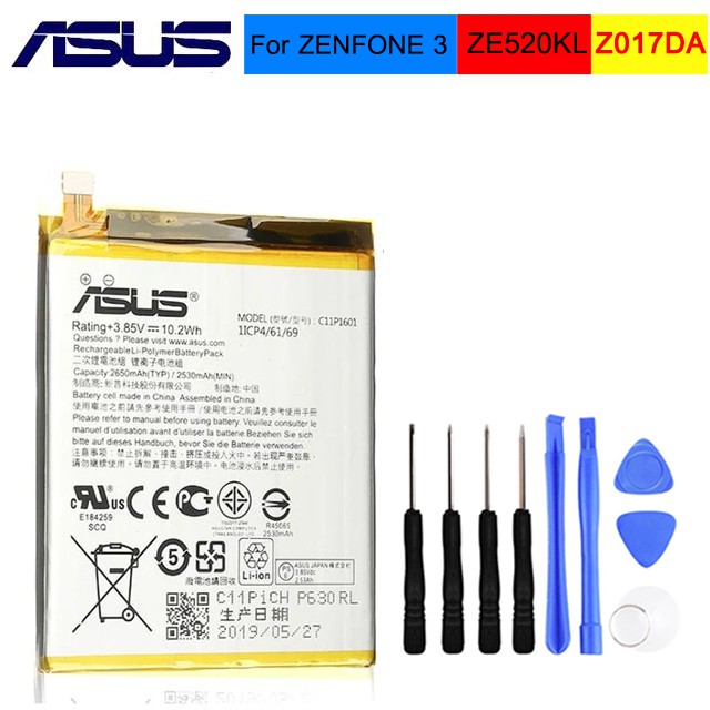 ASUS C11P1601 แบตเตอรี่เดิมสำหรับ ASUS ZENFONE 3 ZENFONE3 ZE520KL Z017DA ZenFone live ZB501KL A007 2
