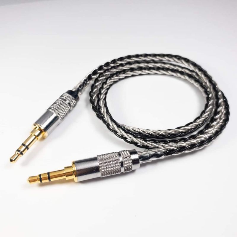 สาย AUX Silver Plate ถัก 8 7n OCC (DAC, AMP, DAP, ฯลฯ)