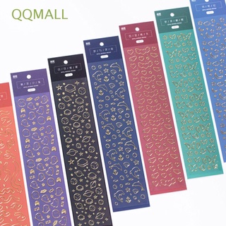 Qqmall สติกเกอร์ ลายการ์ตูนเด็กผู้หญิง หัวใจ ดอกไม้ สีทอง สีเงิน สไตล์เกาหลี สําหรับตกแต่งไดอารี่ อัลบั้ม DIY