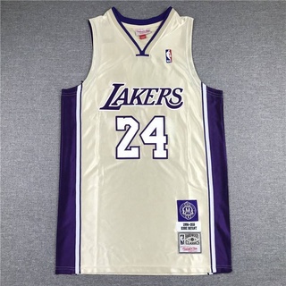 เสื้อกีฬาแขนกุด ลายทีม ACE NBA Jersey Los Angeles Lakers No.24 KOBE สีทอง ม่วง พลัสไซซ์