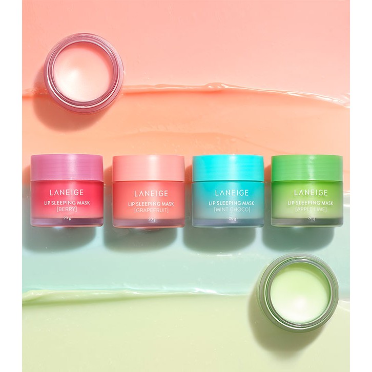 ของแท้ 100% มาส์กปาก ลาเนจ เซ็ต 4 ชิ้น LIP SLEEPING MASK MINI KIT[ Travel Exclusive ] กลิ่นหอมอ่อนๆ ละมุมริมฝีปาก ขนาด8g