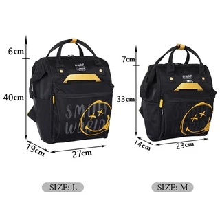 พร้อมส่ง Anello x SMILEY กระเป๋าเป้แฟชั่น ช่องเยอะใส่ของได้เยอะ ผ้ากันน้ำ ใส่ได้ทุกเพศ ลายน่ารัก แบบใหม่ ใส่ได้ทุกสไตล์